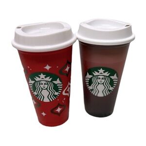 Starbucks holiday reusable coffee cups year 2020 color changing, red 2023